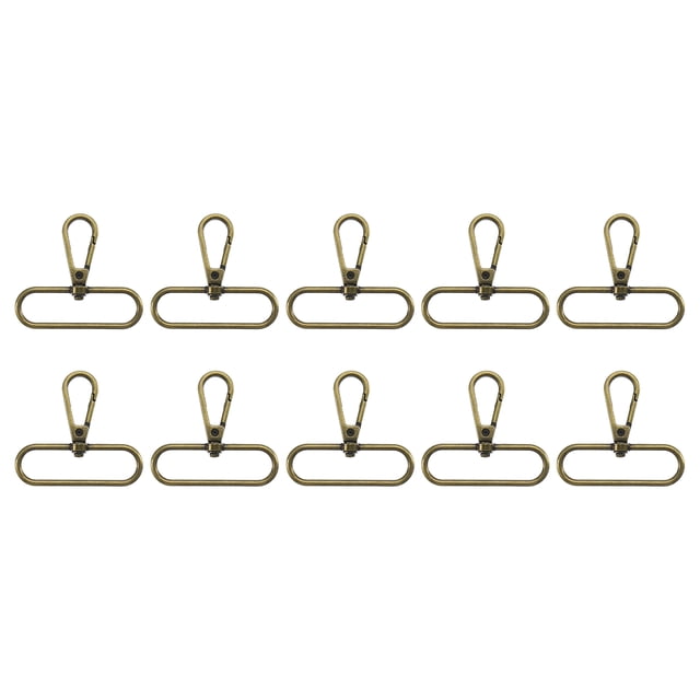 Uxcell 10 pack Swivel Clasps, 2" Oval Ring Lobster Clasp Claw Push Gate Snap Hook, Brass
