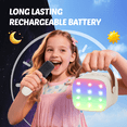 thumbnail image 3 of BONAOK Karaoke Machine for Kids Adults, Portable Bluetooth Singing Speaker with Microphone, Ideal Birthday Gift for Girls Boys Home Family Party, Beige, 3 of 16