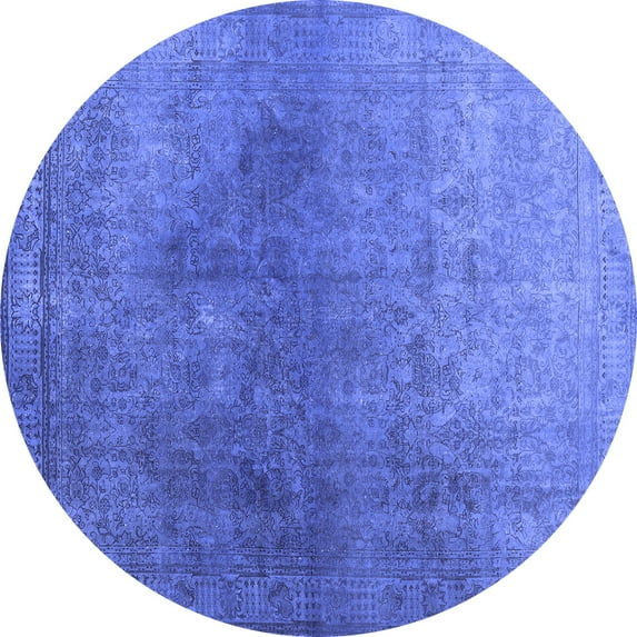 Ahgly Company Indoor Round Persian Blue Bohemian Area Rugs, 4' Round