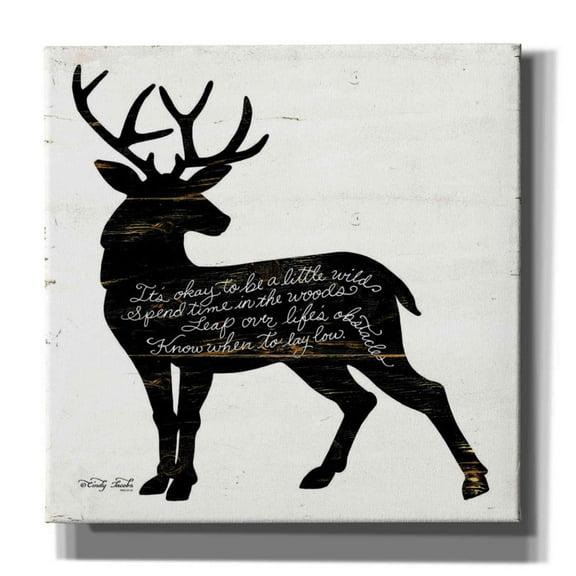 Epic Graffiti 'Deer in Black' by Cindy Jacobs, Canvas Wall Art, 37"x37"