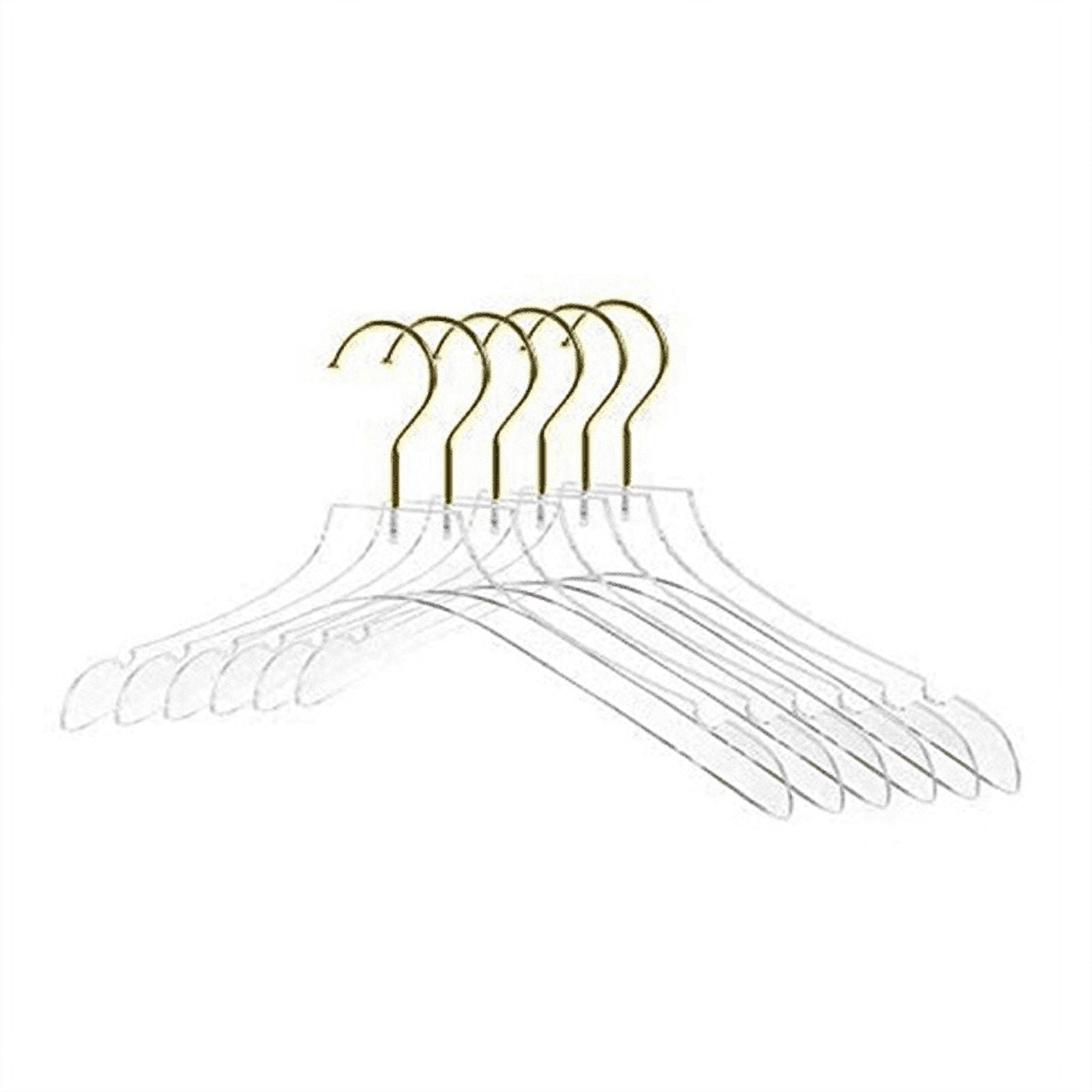 10 Pcs Clear Clothes Hangers with , Transparent Shirts Dress Coat Hanger with Notches for Lady Kids Small