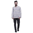 thumbnail image 1 of Atasi Kurta Traditionnelle en Coton Imprimé Col Mandarin pour Hommes Chemise Décontractée, 1 of 5