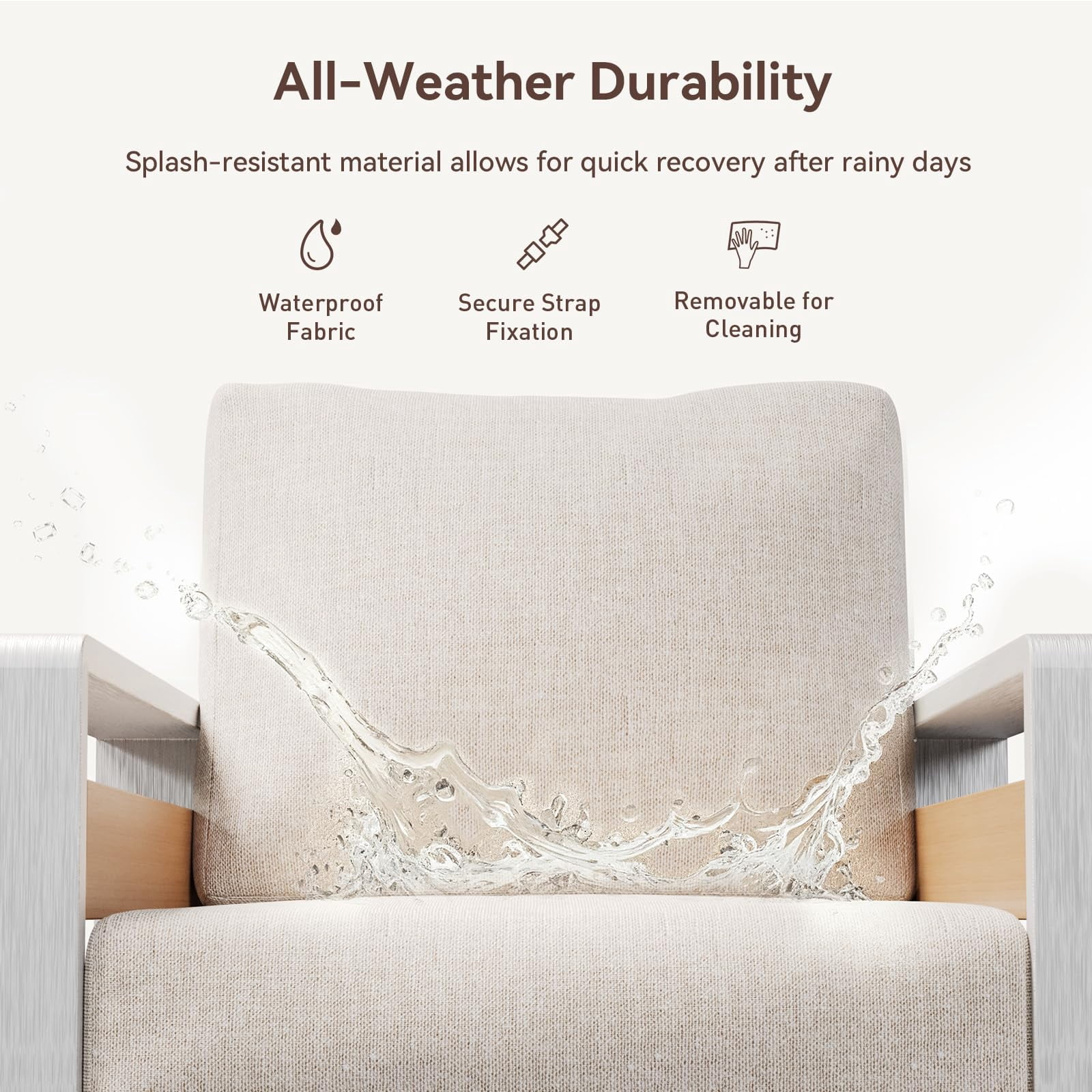 Clouddwell 7-Seats Aluminum Patio Furniture Set, Outdoor Metal Sofa Conversation Set with Coffee Table for Pool Garden Porch Backyard, Beige