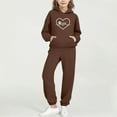 thumbnail image 2 of Ensemble à Capuche pour Enfants Manches Longues Imprimé Sport Décontracté avec Taille Élastique pour 2 Pcs, 2 of 6