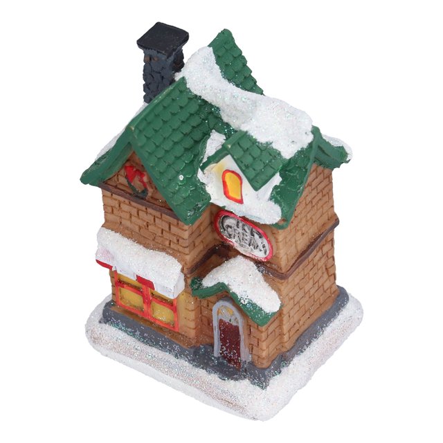 Casas de pueblo navideñas BuyWeek escena navideña de resina decorativa