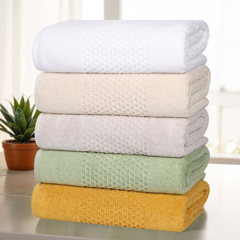 Superior Playa Zero Twist Cotton Solid Waffle Textured 8 Piece Towel Set, Silver