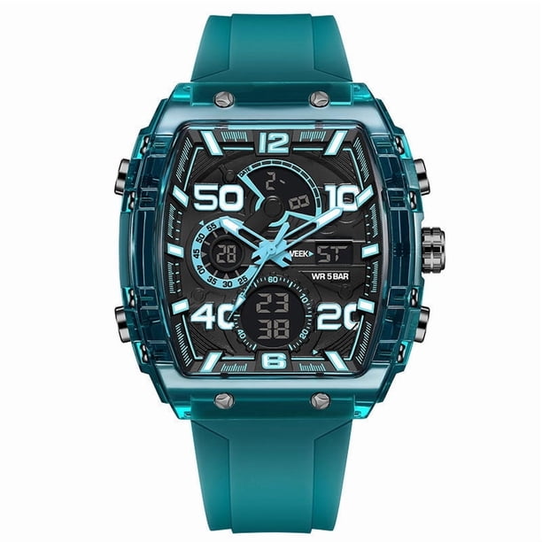 Reloj digital deportivo multifuncional Pisexur para hombre, con retroiluminación LED y alarma, ideal para niños y adultos.