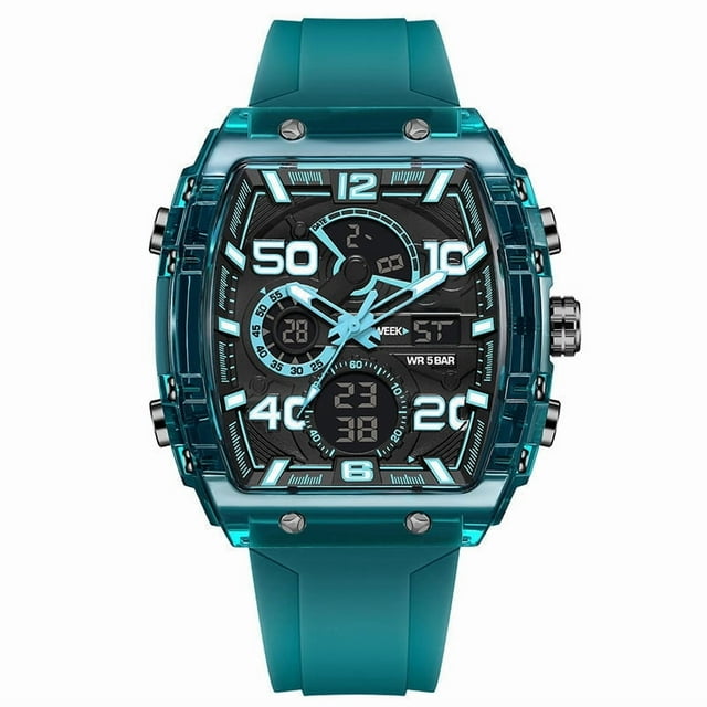 B Multifunctional Sports Digital Watch With Led Backlight And Alarm, Waterproof Men'S Wristwatch With Stopwatch Feature, Durable Plastic Strap For Casual Use, Long Battery Life