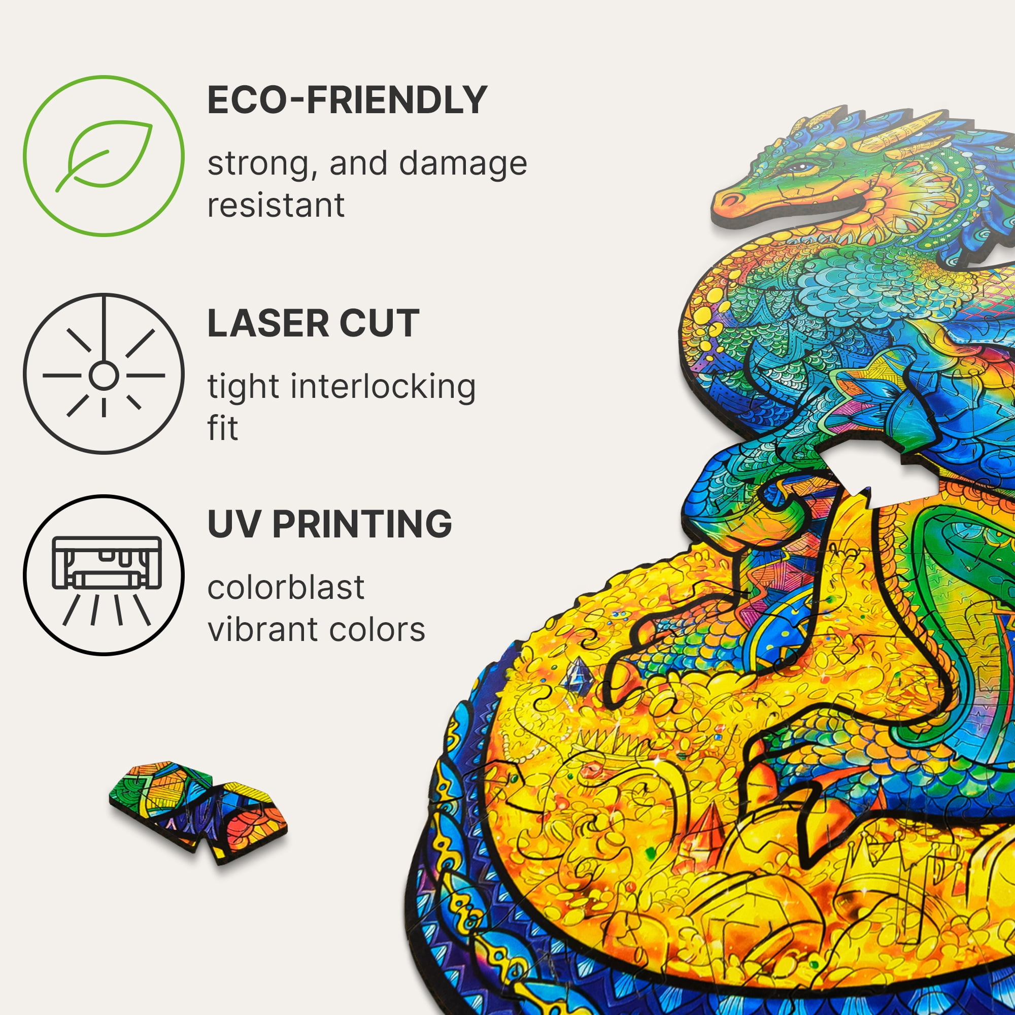 UNIDRAGON Guarding Dragon Wooden Jigsaw Puzzle RS 700 Pieces