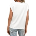 thumbnail image 5 of Summer Solid Color Women Cap Sleeve Casual Tank Tops Shirt, 5 of 6