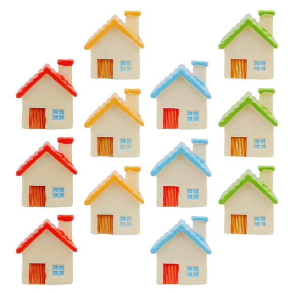 LITINKIMI Decorative Resin House Figurines, Colorful Miniature Home Decor for Shelves, Desks, and Living Spaces