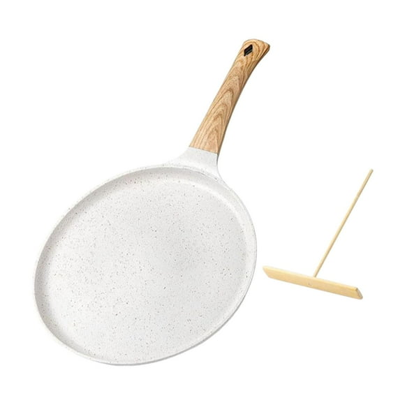 Sartén antiadherente para crepas, sartén plana, utensilios de cocina resistentes, sartén para dosa, portátil para el hogar, restaurante, panqueques, tortillas de huevo, crepes Blanco