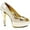 Gold, variant on 609-SHINE, 6" Heel Open Toe Pump Shoes