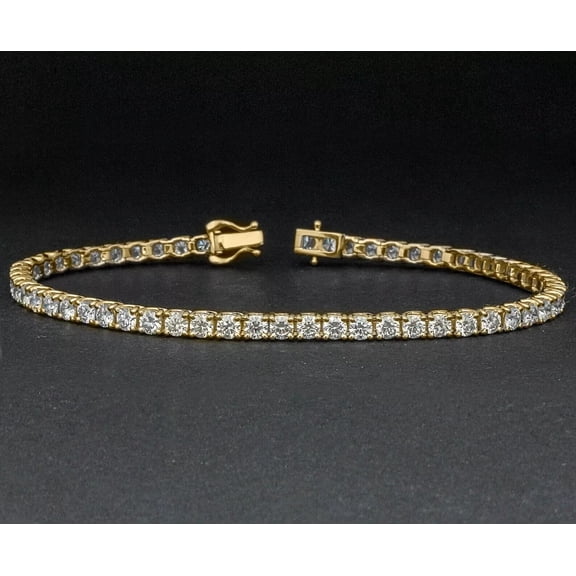 5Ct Round Cut Lab-Created Diamond Women's Tennis Bracelet 14K Yellow Gold Plated