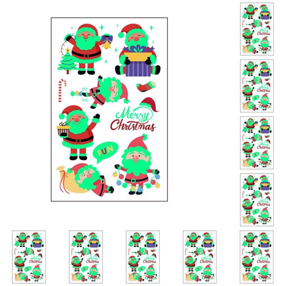 10 Pieces Disposable Tattoo Stickers Lightweight Waterproof Rich Style Hand Makeup Tree Acrobatics Paster for Christmas Type 15