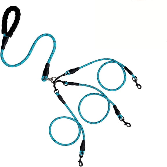 Yonrjhukm Dual Dog Leash with Padded Handle, 360° Rotating Clips, Detachable Leash Splitters, Heavy-Duty Nylon Rope for Comfortable Walking with Multiple Dogs