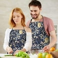 thumbnail image 5 of Pioneer Flower Floral Print Pattern Apron-Garden Aprons for Women with Pockets-Cotton Linen Waterproof Kitchen Cooking Gardening Aprons Adjustable for Kitchen,Cooking,BBQ and Salon 33x27 Inch, 5 of 7