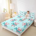 thumbnail image 4 of Homewish Funny Farm Pig Full Size Sheets for Child, Kawaii Cute Animal Bed Sheets, Blue Pink Cartoon Sheet Sets, Luxury Bedroom Decor, 4pcs, 4 of 7