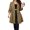 Khaki, variant on Women Solid Spring Waist Loose Long Sleeve Coat Top