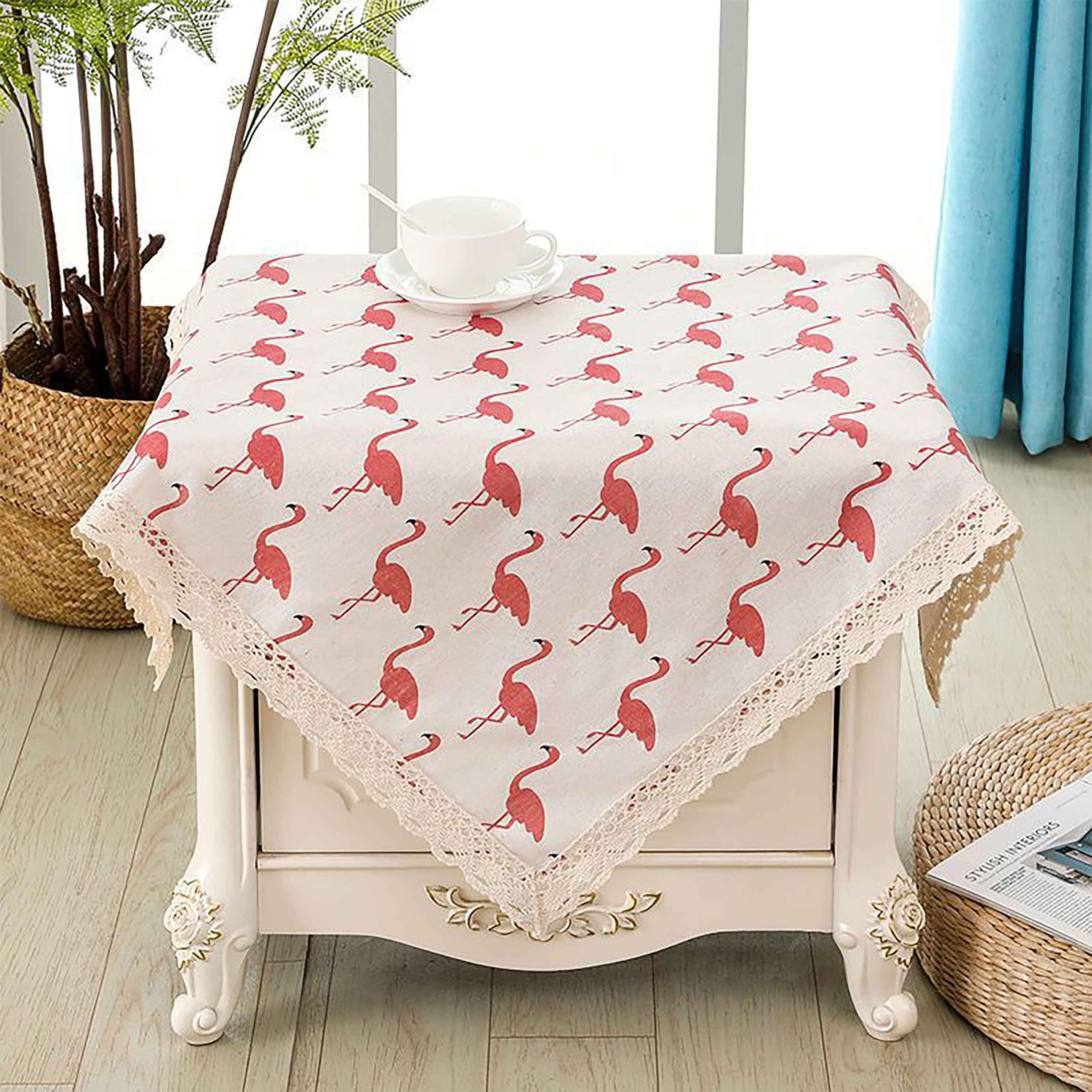 Nightstand Tablecloth,Square Farmhouse Tablecloth,Dustproof Cover For