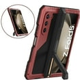 thumbnail image 4 of Cowithday Case for Samsung Galaxy Z Fold 5 5G 2023, with Kickstand [Hinge Protection] Heavy Duty Drop-proof Silicone & Hard Shockproof Metal Bumper Cover  Rugged Shell for Galaxy Z Fold 5 5G, Red, 4 of 7