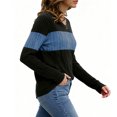 thumbnail image 5 of idosla Womens Sweaters Trendy Color Block Tops Long Sleeve Shirts Fall Outfits Early Fall Fashion 2025 Winter Clothing (Navy, XL), 5 of 7