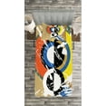 thumbnail image 3 of Ambesonne Art Quilted Bedspread Set 2 Pcs, Abstract Geometric Circles, Twin Size, Multicolor, 3 of 3