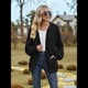 thumbnail image 4 of Sudadera con Capucha y Cremallera para Mujer, de Larga, Informal, de Gran Tamaño, con Bolsillos. Negro L, 4 of 10