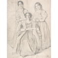 thumbnail image 2 of Théodore Chassériau 15x18 Gold Ornate Wood Frame and Double Matted Museum Art Print Titled - The Baroness Duperre and Her Daughters (1841), 2 of 4