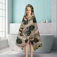 thumbnail image 6 of Brown Mud Monster Cartoon Trucks Pattern Hooded Bath Towel，50"x30" for Ages 3 To 12 Kids, Quick Dry Lightweight Soft Microfiber Hood Beach Towel Cover Up for Kids, 6 of 7