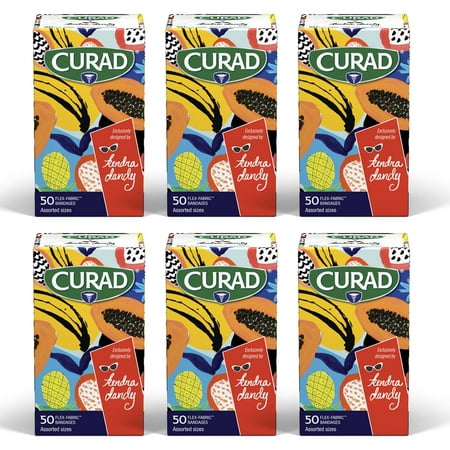 6 Pack - Curad Kendra Dandy Flex-Fabric Adhesive Bandages, Variety Pack – Standard Strips & XL, 50 Ct 1 ea