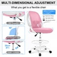 thumbnail image 3 of Silla de diseño Primy Tall para oficina con reposabrazos, color rosa, 3 of 7