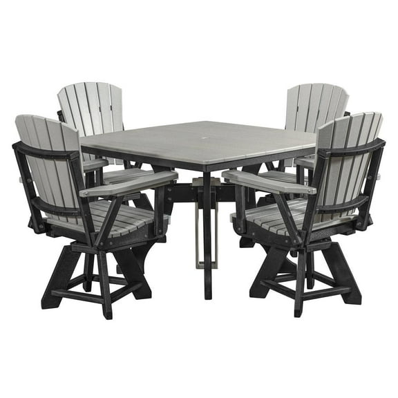 Five Piece Square Dining Height Dining Set in Light Grey/Black