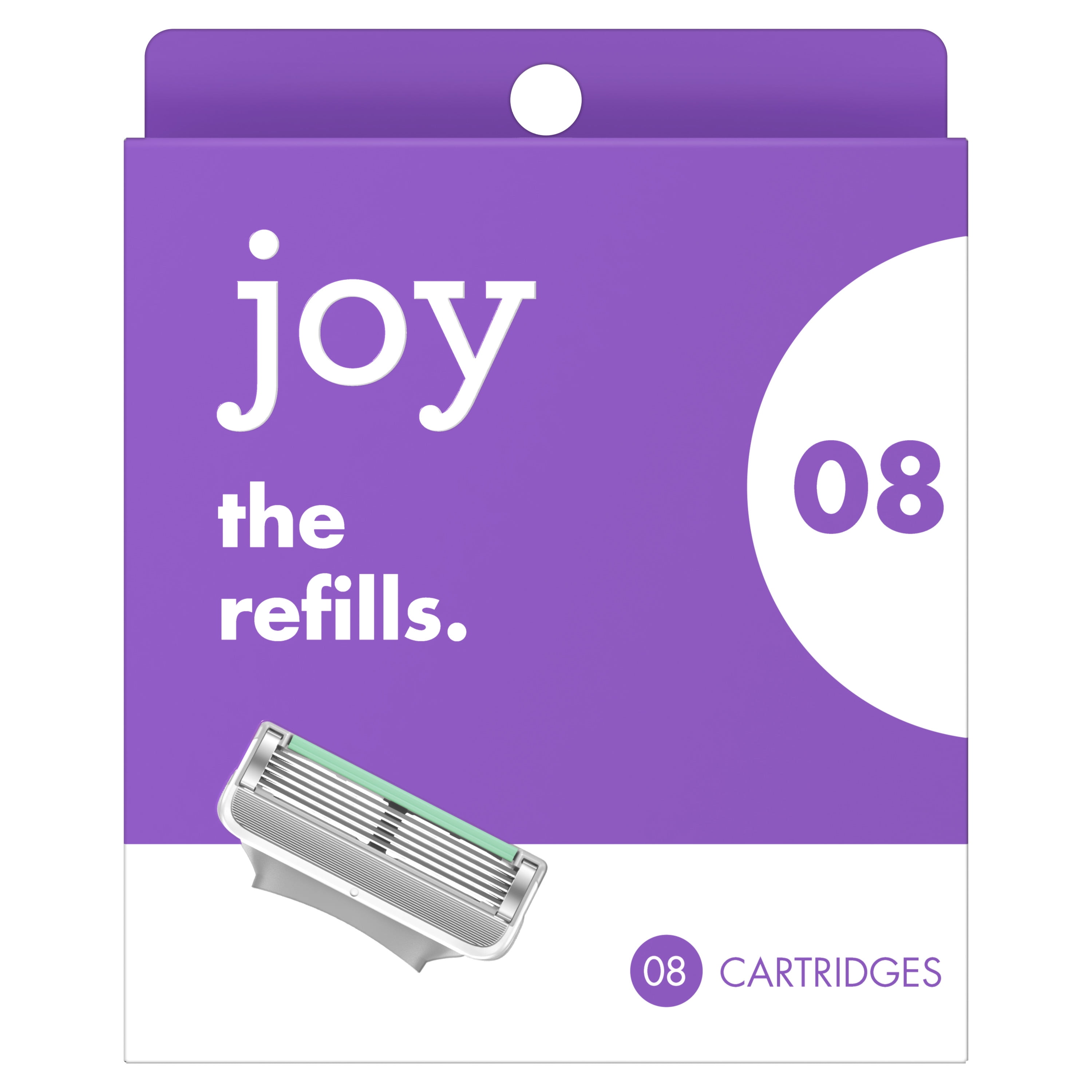Joy Razor Blades Refill Cartridges for Women, Five Bladed, 8 ct