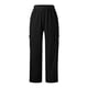 thumbnail image 4 of Gibobby Pantalones tipo cargo para mujer petite casual Pantalones de mujer diarios para el al libre con cintura elástica y bolsillos laterales(Negro,XL), 4 of 5