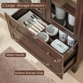 thumbnail image 7 of SinCiDo Arched Kitchen Pantry Storage Cabinet, 71" Tall Wood Pantry Shelves with 2 Doors & 2 Large Drawers for Dining Room Living Room, 7 of 7