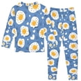 thumbnail image 2 of FORMRS Long Sleeve Top and Pants Pajama Set for Niños 2-Piece Sleepwear, Sizes 18M-8Y, Cute Fried Eggs, 2 of 6
