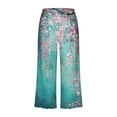 thumbnail image 4 of Haivin Women's Printed Pajama Set, Round Neck Short Sleeve Top and Capri Pants, Casual Comfortable for Home Sleep and Lounge, 4 of 7