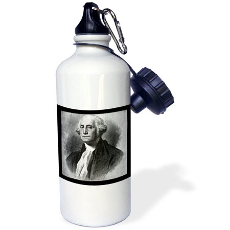 

3dRose George Washington by the Victor Animatograph Co. Black and White Sports Water Bottle 21oz