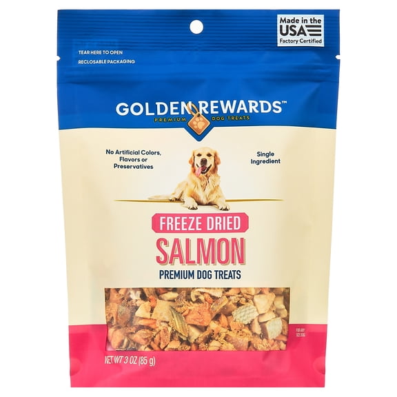 Golden Rewards Freeze Dried Salmon Treats for Dogs, 3 oz Pouch