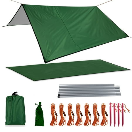 Juslike Camping Tarp, Waterproof Camping Tarp, Multifunctional Tent Footprint for Camping, Hiking and Survival Gear, Lightweight and