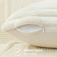 thumbnail image 4 of decorUhome Pack of 2 Faux Fur Plush Throw Pillow Covers 20x20, Soft Fluffy Striped Decorative Couch Pillow Covers , Cream White, 4 of 10