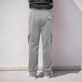 thumbnail image 4 of Awwp Mens Pants, Athleisure Fleece Cargo Pants with Bunched Ankles Pants for Men Grey XXXL, 4 of 9