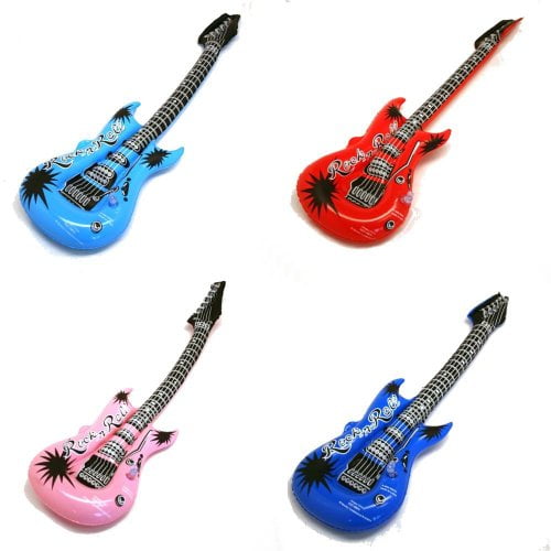 "Rhode Island Novelty Pack of 12 Assorted Colors" for sale online Inflatable Rock Star Electric Guitar 