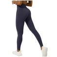thumbnail image 4 of Olyvenn V Waist Scrunch Butt Lifting Leggings for Women Seamless Workout Gym Leggings High Waist Tummy Control Yoga Pants Dark Blue 4-6, 4 of 5