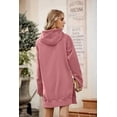 thumbnail image 5 of PRETTYGARDEN Women's Casual Pullover Sweatshirt Long Sleeve Split Hem Hoodie Dress with Kangaroo Pocket, 5 of 9