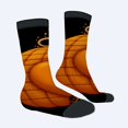thumbnail image 2 of Four Seasons Universal Socks - 2 Pairs of Unisex Trendy Socks with Vibrant Orange Heart Print Black & Gold Swirls Design, 2 of 5