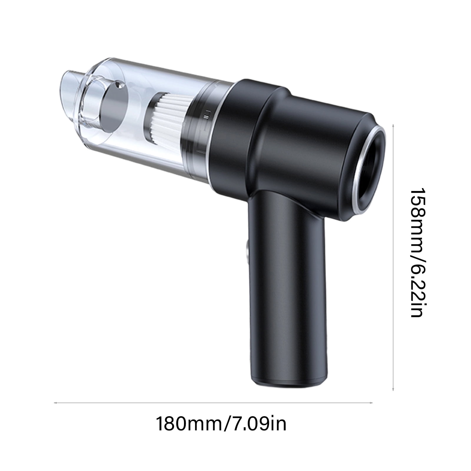 Car Cleaner with LED Light Cordless Compressed Air Duster Handheld Vacuum Keyboard Cleaner for Interior
