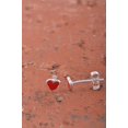 thumbnail image 3 of SilverCloseOut Sterling Silver Teens Small Red Heart Stud Earrings 8mm, 3 of 5