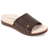 Spenco Charlotte Size US 5.5 W WIDE EU 35.5 Women's Leather Slide Sandals Coffee